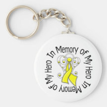 In Memory of My Hero Sarcoma Angel Wings Key Chain