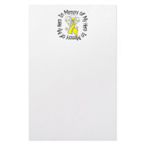 In Memory of My Hero Sarcoma Angel Wings Customized Stationery