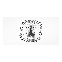 In Memory of My Hero Skin Cancer Angel Wings photo cards