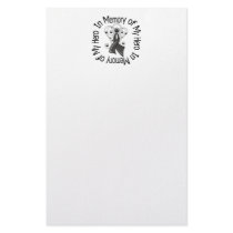 In Memory of My Hero Skin Cancer Angel Wings stationery