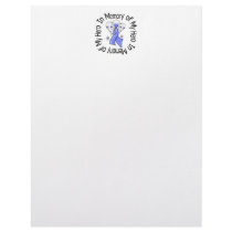 In Memory of My Hero Stomach Cancer Angel Wings Letterhead Design