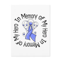In Memory of My Hero Stomach Cancer Angel Wings Post Card