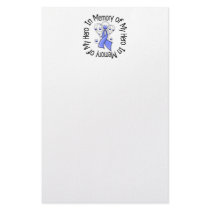 In Memory of My Hero Stomach Cancer Angel Wings Custom Stationery