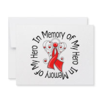 In Memory of My Hero Stroke Angel Wings invitations