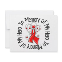 In Memory of My Hero Stroke Angel Wings invitations
