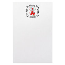 In Memory of My Hero Stroke Angel Wings stationery
