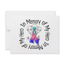 In Memory of My Hero Thyroid Cancer Angel Wings Personalized Announcement