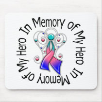 In Memory of My Hero Thyroid Cancer Angel Wings mousepads by giftsforawareness In Memory of My Hero Thyroid Cancer Angel Wings mousepads