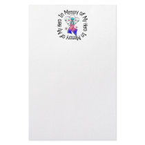 In Memory of My Hero Thyroid Cancer Angel Wings stationery