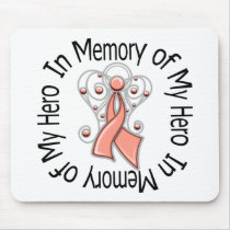 In Memory of My Hero Uterine Cancer Angel Wings mousepads by giftsforawareness In Memory of My Hero Uterine Cancer Angel Wings mousepads