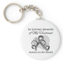 In Memory of My Husband - Brain Cancer Keychain