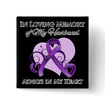In Memory of My Husband - Pancreatic Cancer Button