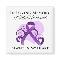 In Memory of My Husband - Pancreatic Cancer Refrigerator Magnet
