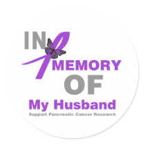 In Memory of My Husband Pancreatic Cancer Stickers