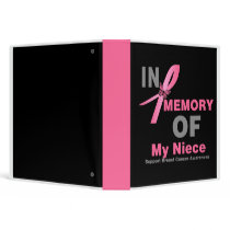 In Memory of My Niece Breast Cancer Tribute Album binders by cancerapparel In Memory of My Niece Breast Cancer Tribute Album binders