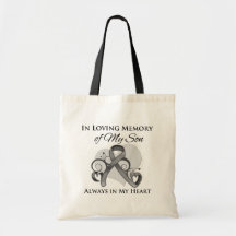 In Memory of My Son - Brain Cancer Tote Bag