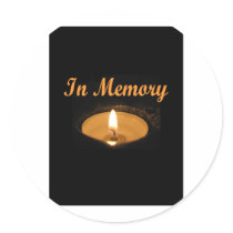 In Memory Round Sticker