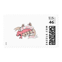 in milk we trust sow and baby pigs postage stamp
