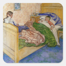 In Mum's Bed 1908 Square Sticker
