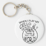 In My Own Little World Cello Keychains