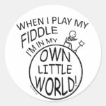 In My Own Little World Fiddle Round Stickers