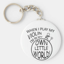 In My Own Little World Violin Key Chain