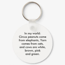 In my world:Circus peanuts come from elephants,... keychains
