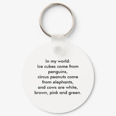 In my world: Ice cubes come from penguins... keychains