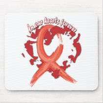 In Our Hearts Forever - Red mousepads