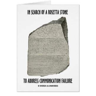 In Search Of Rosetta Stone Address Communication card