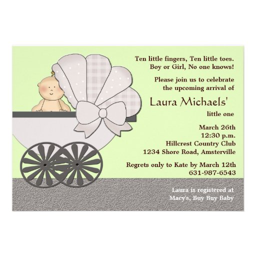 In Suspense Green - Baby Shower Invitation