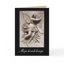 In Sympathy - Polish - Angel with Harp Cards