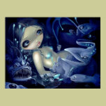 In the Abyss ART PRINT anglerfish mermaid deep sea