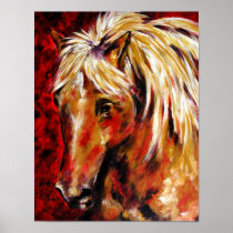 In The August Wind (Palomino Horse) Fine Art Print