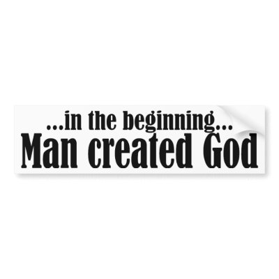 In the Beginning atheist Bumper Stickers by BoogieMonst