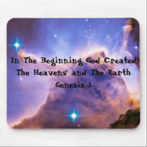 In The Beginning God Created ...Computer Mousepad mousepads