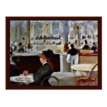 In The Café By Manet Edouard Postcards