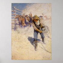 In the Corral by NC Wyeth Poster