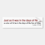 In the Days of Noah (white, version 2) Bumper Stickers