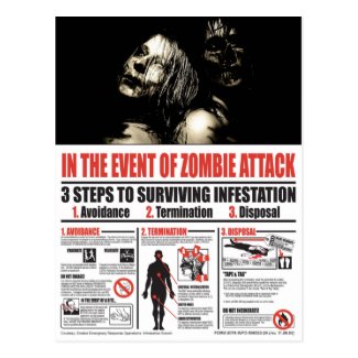 In The Event of Zombie Attack POST CARD