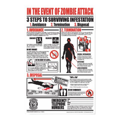 IN THE EVENT OF ZOMBIE ATTACK POSTER by fearwerx