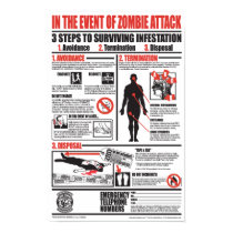 IN THE EVENT OF ZOMBIE ATTACK posters