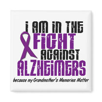 In The Fight Against Alzheimer's GRANDMOTHER Refrigerator Magnet