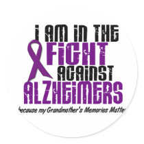 In The Fight Against Alzheimer's GRANDMOTHER Round Sticker
