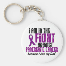 In The Fight Against Pancreatic Cancer DAD Keychains