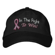 In The Fight To Win - Breast Cancer Embroidered Baseball Caps