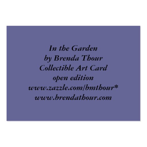 In The Garden Butterfly Art Card Business Cards (back side)