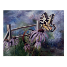 In The Garden Butterfy  Postcard