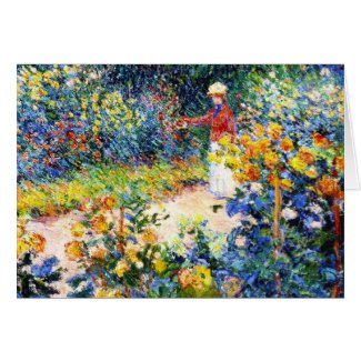 In the Garden Claude Monet woman painting Stationery Note Card