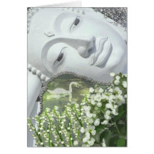 In the Garden - Quan Yin & Flowers Greeting Card